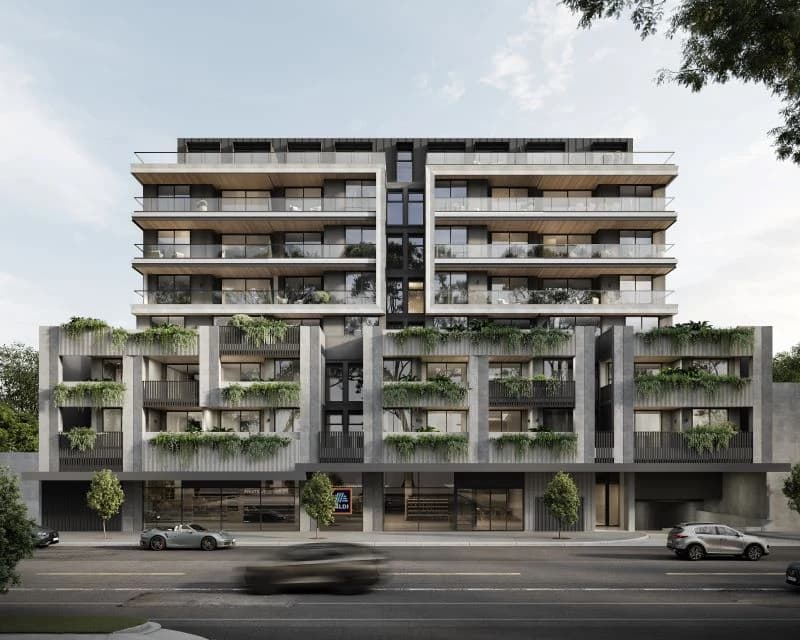 Apartment building with landscaped terraces in South Caulfield, Melbourne