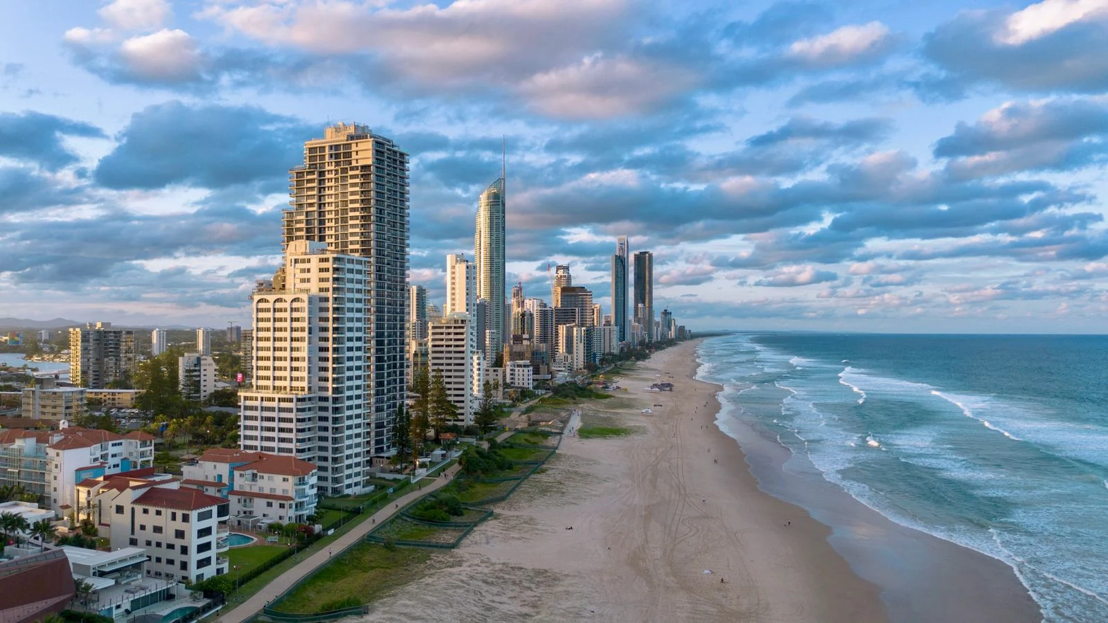Aerial view of Gold Coast skyline and beach, Queensland, Australia