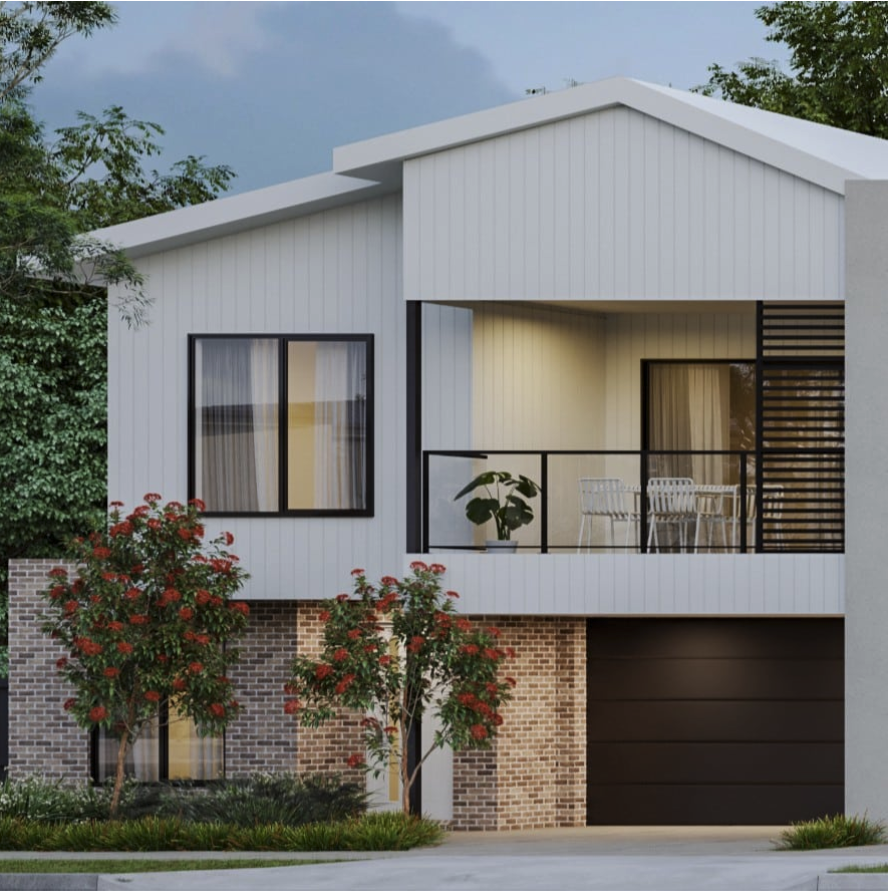 Two-storey townhouse with a balcony and garage in Greenvale, Melbourne